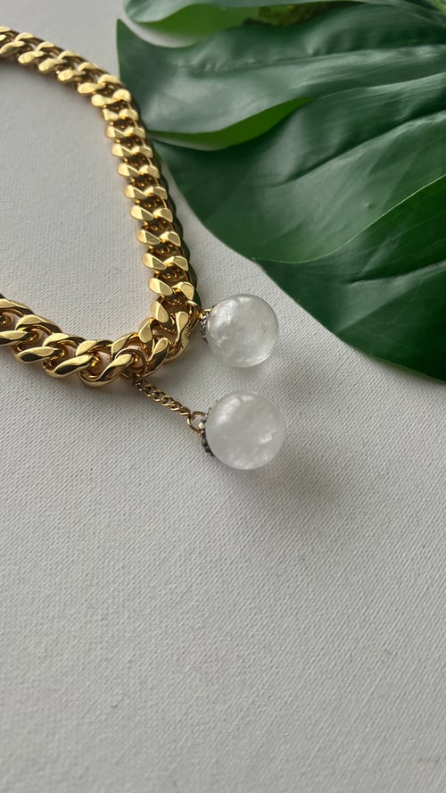 Image of GO GIRL • Quartz Crystal Ball Necklace