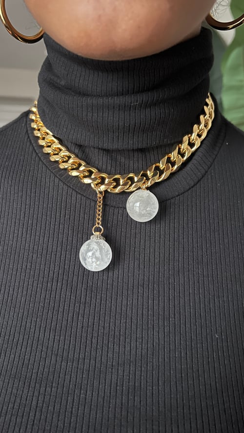 Image of GO GIRL • Quartz Crystal Ball Necklace
