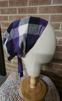 Image 1 of Cotton Flannel Crown Cover in Purple Plaid