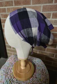 Image 2 of Cotton Flannel Crown Cover in Purple Plaid