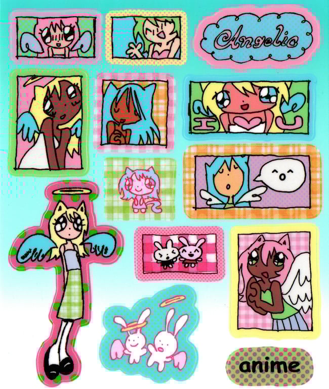 angel girls sticker sheet