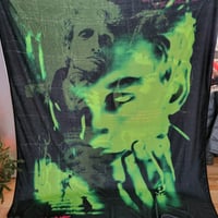 Image 5 of Custom designed Layne Staley Tribute Blanket in green 