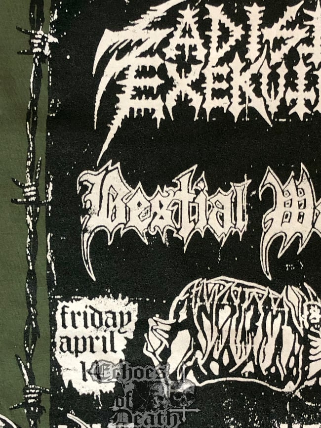 BESTIAL WARLUST - OFFICIAL T-SHIRT - '95 LIVE ASSAULT