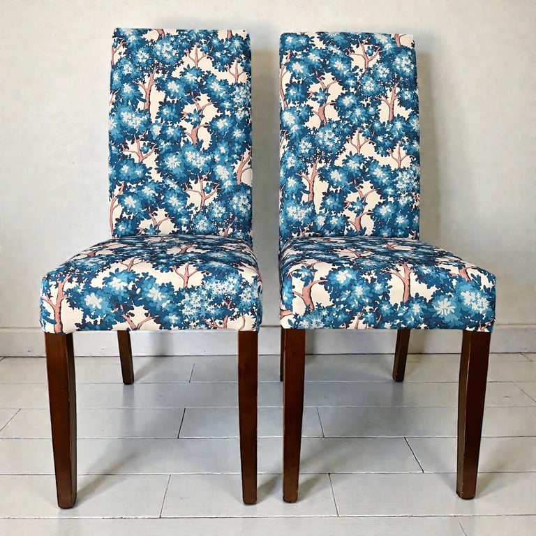 Blue Woodland Dining chairs set of 4 Image 2