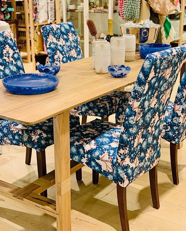 Blue Woodland Dining chairs set of 4 Image 4