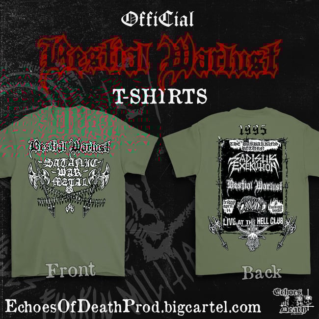 BESTIAL WARLUST - OFFICIAL T-SHIRT - '95 LIVE ASSAULT