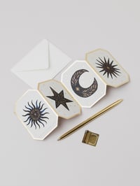 Image 1 of CONCERTINA MOON SUN STAR CELESTIAL DIE CUT MINI CARD