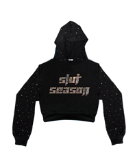 SLUT SEASON RHINESTONE CROPPED HOODIE