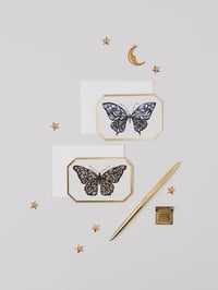Image 2 of BLUE BUTTERFLY BOTANICAL DIE CUT MINI CARD