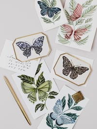 Image 3 of BLUE BUTTERFLY BOTANICAL DIE CUT MINI CARD