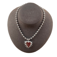 Red Heart On 17 Inch Ball Chain