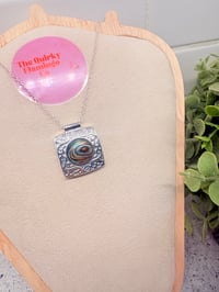 Image 2 of Square Engraved Abalone Pendant