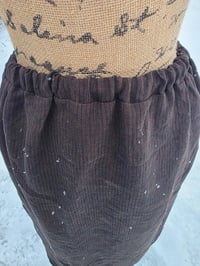 Image 4 of Brown Linen Skirt with Pockets- Small/Medium 