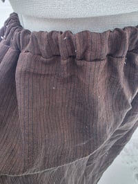 Image 2 of Plus Size Linen Skirt with Pockets- Brown