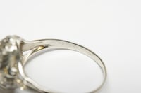 Image 6 of Art Deco 14k White Gold Filigree Ring with Unusual Yellow Stone