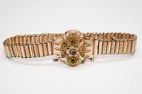 Image 1 of Victorian Gold Filled Link Bracelet with Rose Cut Garnets