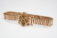 Image 2 of Victorian Gold Filled Link Bracelet with Rose Cut Garnets
