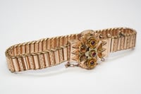 Image 3 of Victorian Gold Filled Link Bracelet with Rose Cut Garnets
