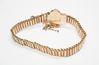 Image 4 of Victorian Gold Filled Link Bracelet with Rose Cut Garnets