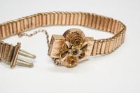 Image 6 of Victorian Gold Filled Link Bracelet with Rose Cut Garnets