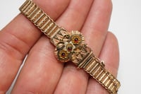 Image 9 of Victorian Gold Filled Link Bracelet with Rose Cut Garnets