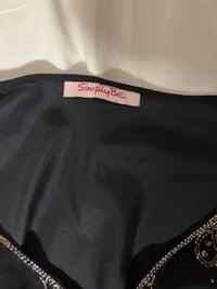 Image 4 of Y2K black handkerchief hem beaded top size UK size 14