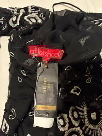 Image 5 of Vintage Aftershock black silk cami beaded cami fairy top asymmetrical hem size UK 10 - 12