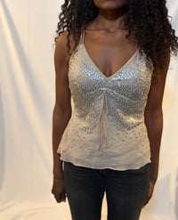 Image 2 of Vintage Aftershock silk sequin fairy cami, Size UK 12-14