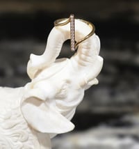 Image 2 of Pavé Minimalist Gold Bar Ring With Shimmering Crystals