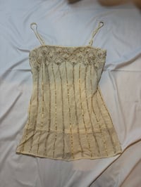 Image 2 of Vintage Warehouse silk sequin fairy cami, Size UK 10