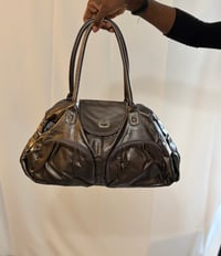 Image 2 of Nicole Y2K deadstock chrome avant garde mcbling slouchy shoulder bag silver hardware