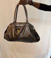 Image 3 of Nicole Y2K deadstock chrome avant garde mcbling slouchy shoulder bag silver hardware