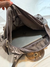Image 6 of Nicole Y2K deadstock chrome avant garde mcbling slouchy shoulder bag silver hardware