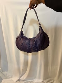 Image 2 of Vintage Oasis grunge purple genuine leather bag