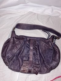Image 7 of Vintage Oasis grunge purple genuine leather bag