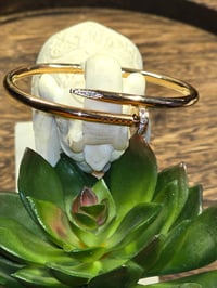 Image 1 of Designer Inspired Rose Gold Nail Bracelet With Encrusted stone 