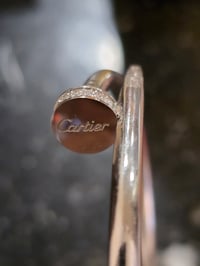 Image 2 of Designer Inspired Rose Gold Nail Bracelet With Encrusted stone 