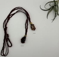 Image 1 of Macrame Necklace - Beaded Brown/Rust