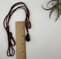 Image 2 of Macrame Necklace - Beaded Brown/Rust