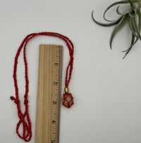 Image 2 of Macrame Necklace - Beaded Crimson