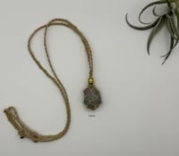 Image 1 of Macrame Necklace - Beaded Khaki