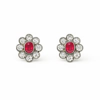 Image 1 of Ruby Halo Stud Earring