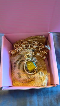 Image 2 of Bullet Chain Wire Wrapped Crystal Pendant Necklace