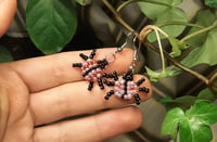 Image 4 of Pink beetle earrings