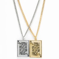 Kings 2 Piece Layered Pendant Necklace Set - Gold/Silver Tone