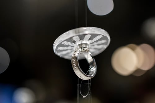 Image of "Heart full of joy" silver ring with rock crystal · CUM LAETISSIMA RERUM ·