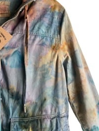 Image 8 of ♻️ UPCYCLED M Hooded Utility Jacket in Earthy Ice Dye