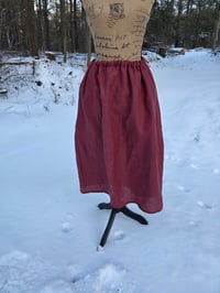 Image 1 of Burgundy Linen Skirt in Small/Medium 