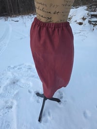 Image 2 of Burgundy Linen Skirt in Large-XL