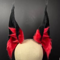 Image 1 of Red and Black Tall Pointy Ears - Radio Demon Ears